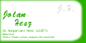 jolan hesz business card